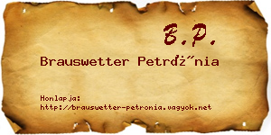 Brauswetter Petrónia névjegykártya